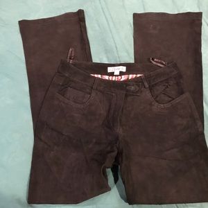 Suede leather pants